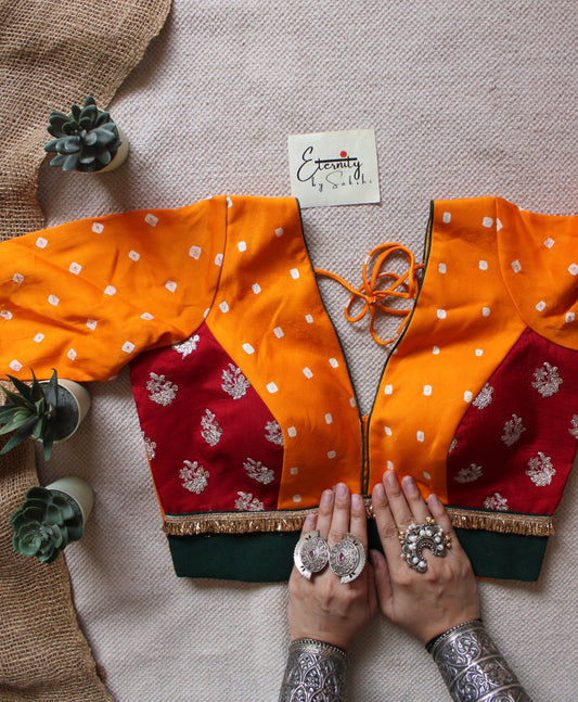 Yellow Bandhani Blouse - Eternity by Sakshi