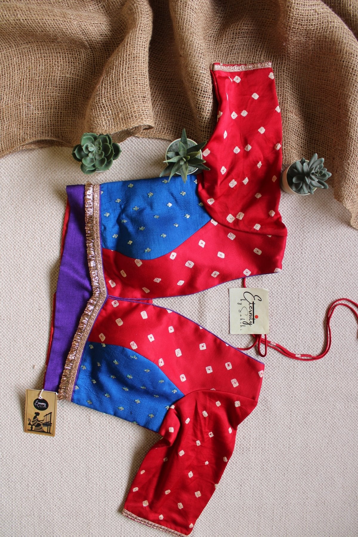 Red Bandhani Blouse - Eternity by Sakshi