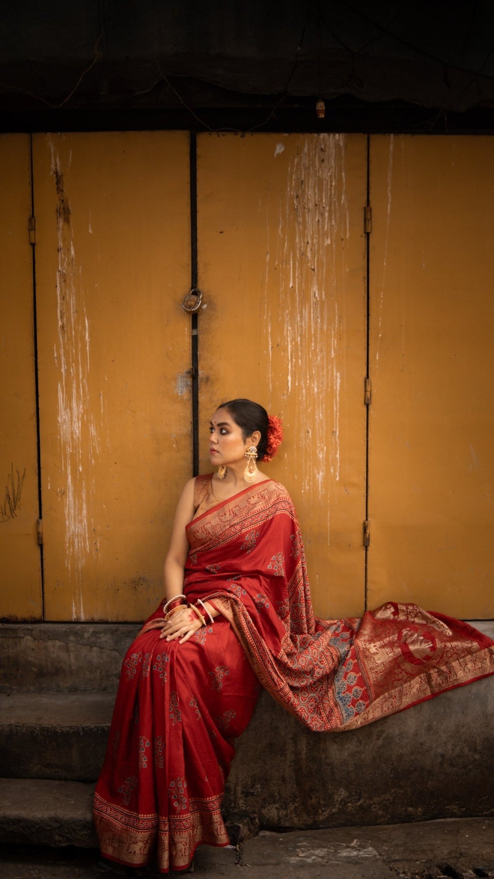 Exclsuive Dul Red Dola Silk Saree - Eternity by Sakshi