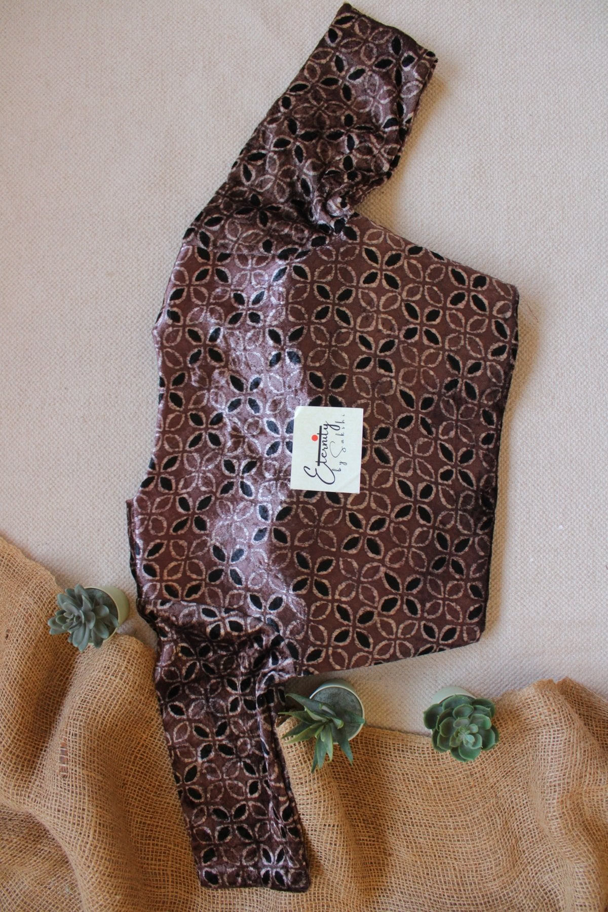 Mud Ajrakh Velvet Blouse - Eternity by Sakshi