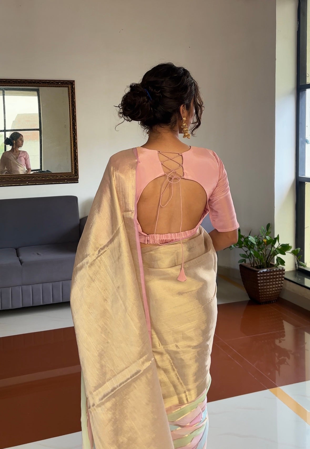 Pastel Whisper Tissue Saree- Onam - Eternity by Sakshi