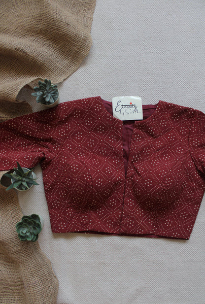 Maroon Vanilla Ajrakh Limited Edition Blouse