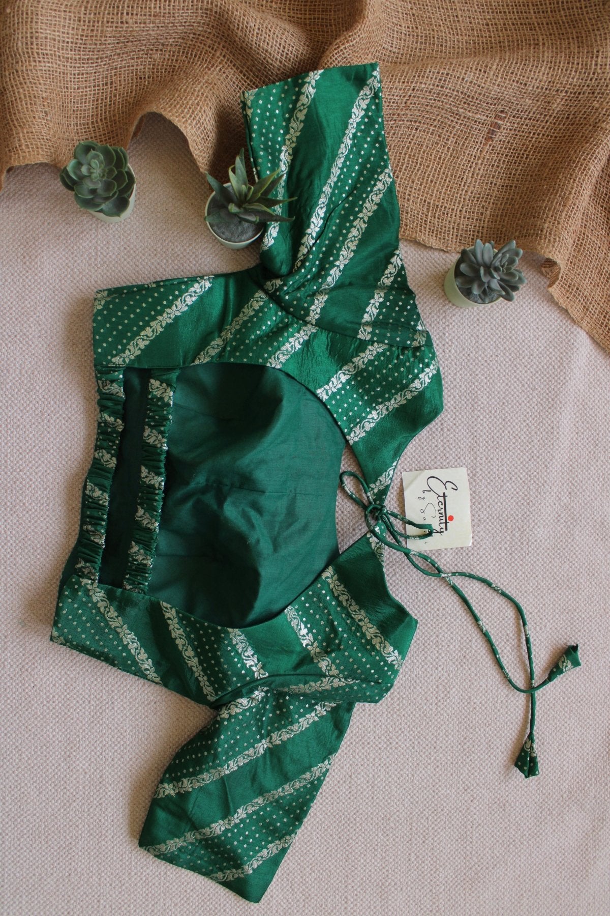 Green Elastic Blouse - Eternity by Sakshi