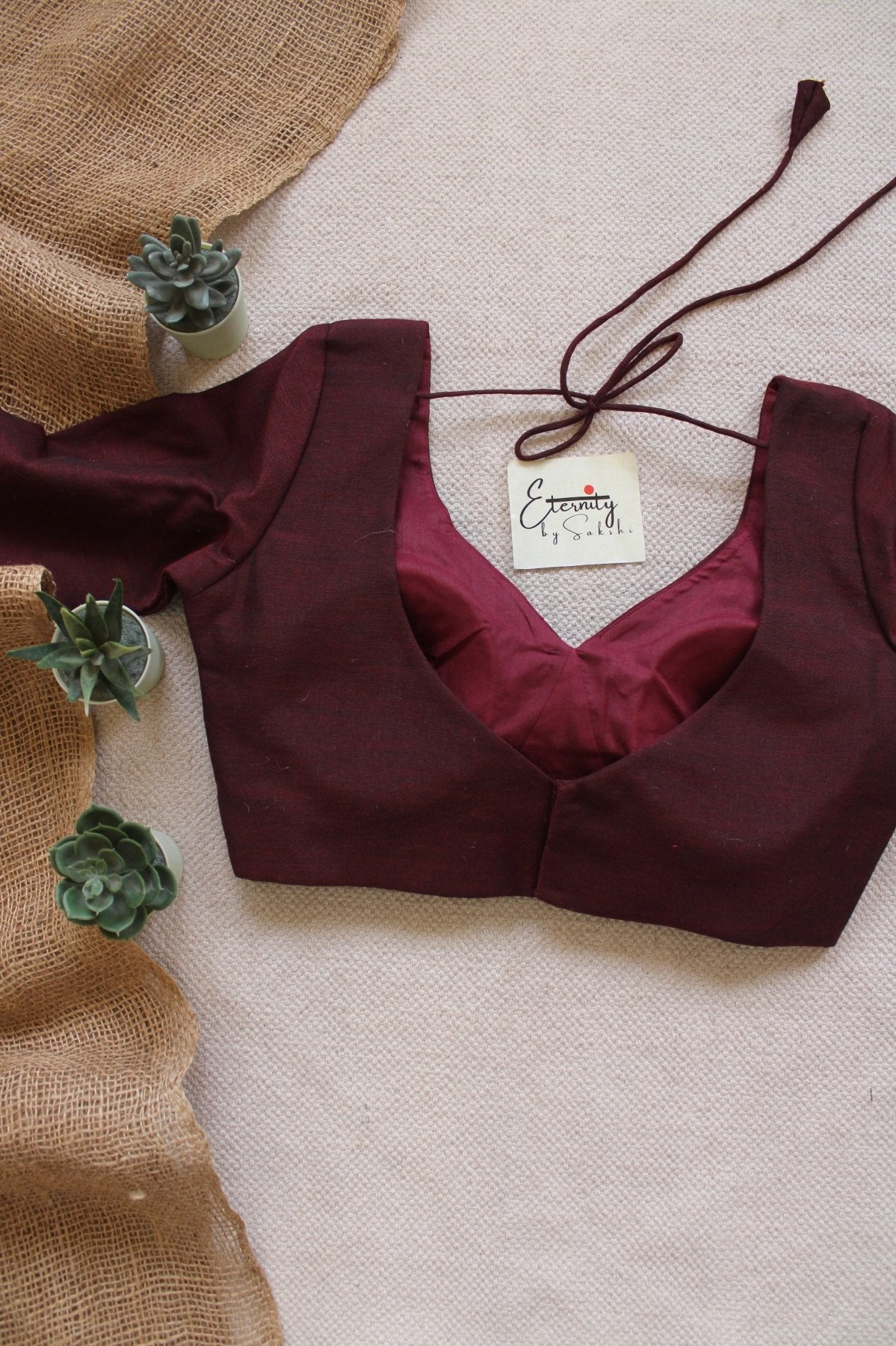 Maroon Madhubala With Sleeves Blouse - Eternity by Sakshi