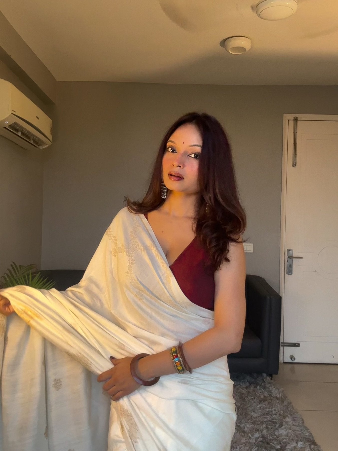 White Parv Saree - Eternity by Sakshi
