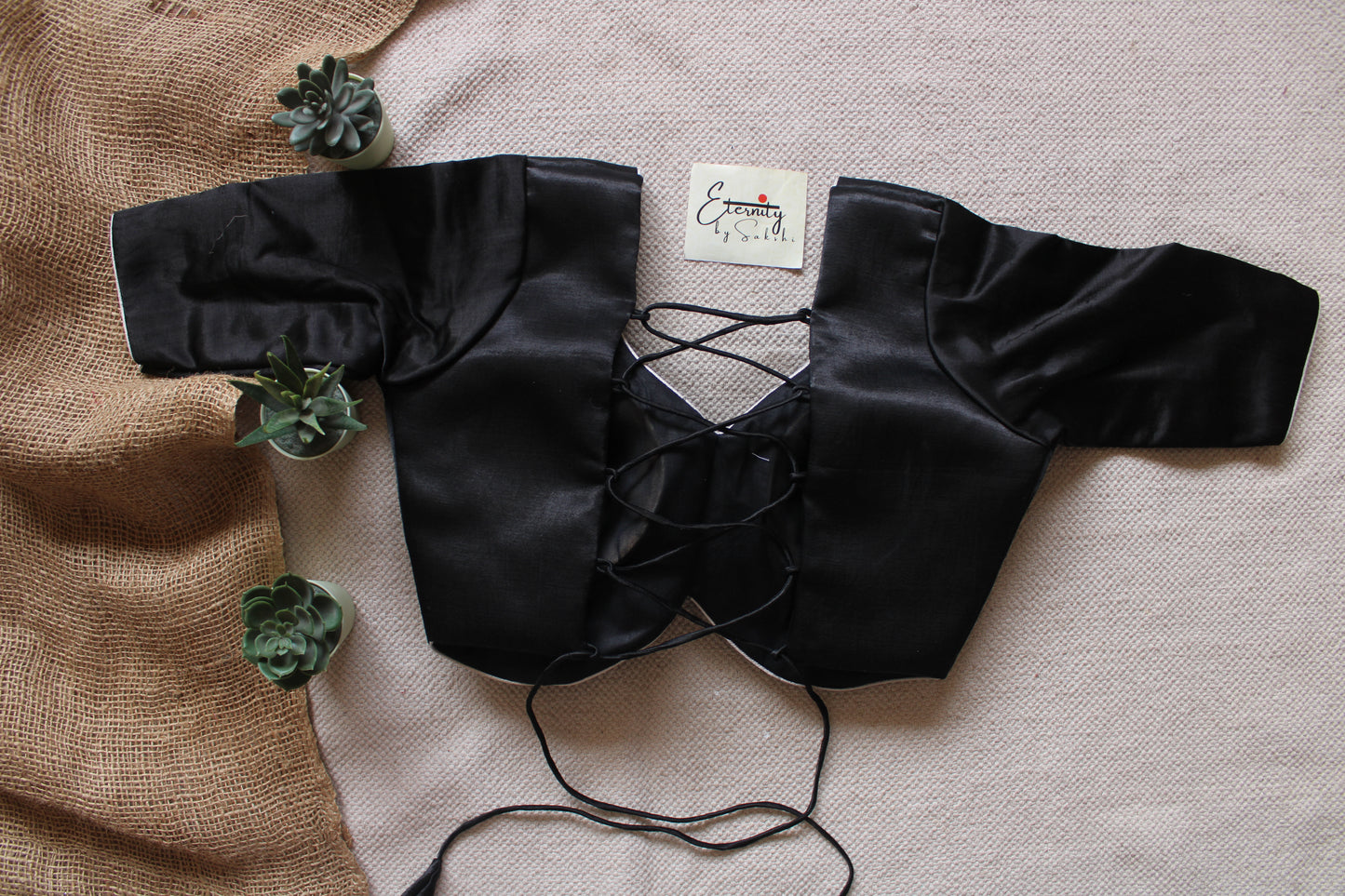 Heer Black Backless Blouse