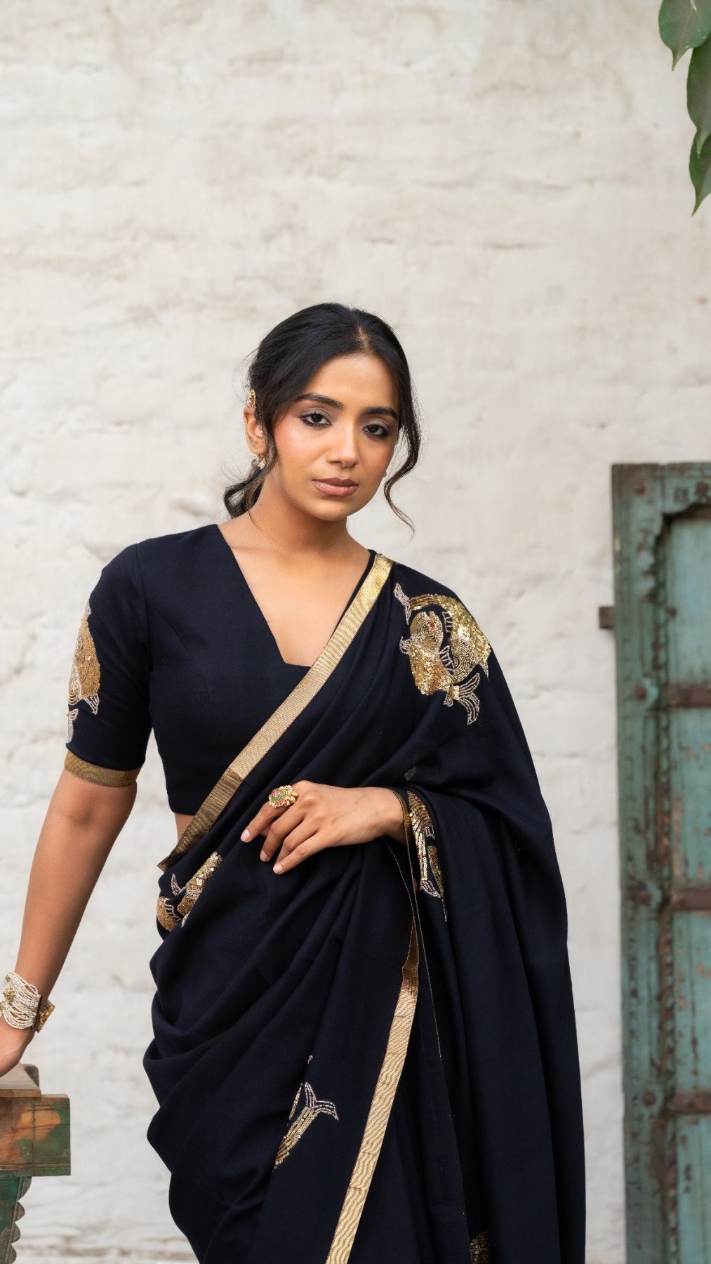 Midnight Jalpari Elegance Handwork Saree - Eternity by Sakshi