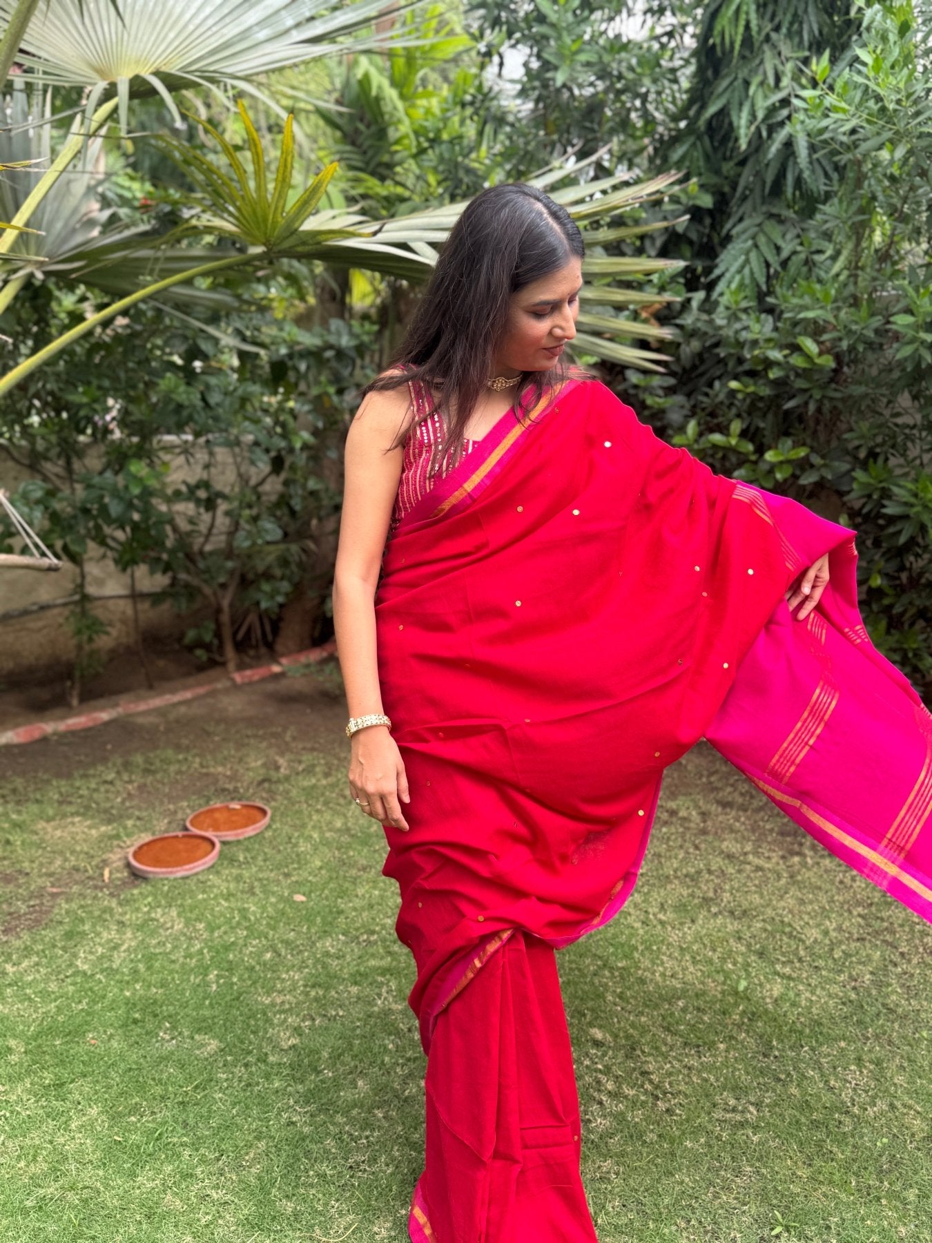 Red Varnika Saree - Eternity by Sakshi