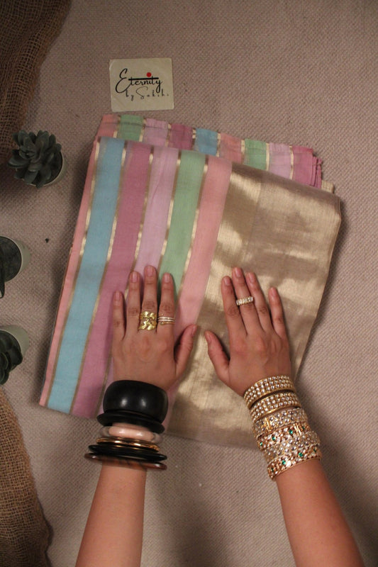 Pastel Whisper Onam Saree - Eternity by Sakshi