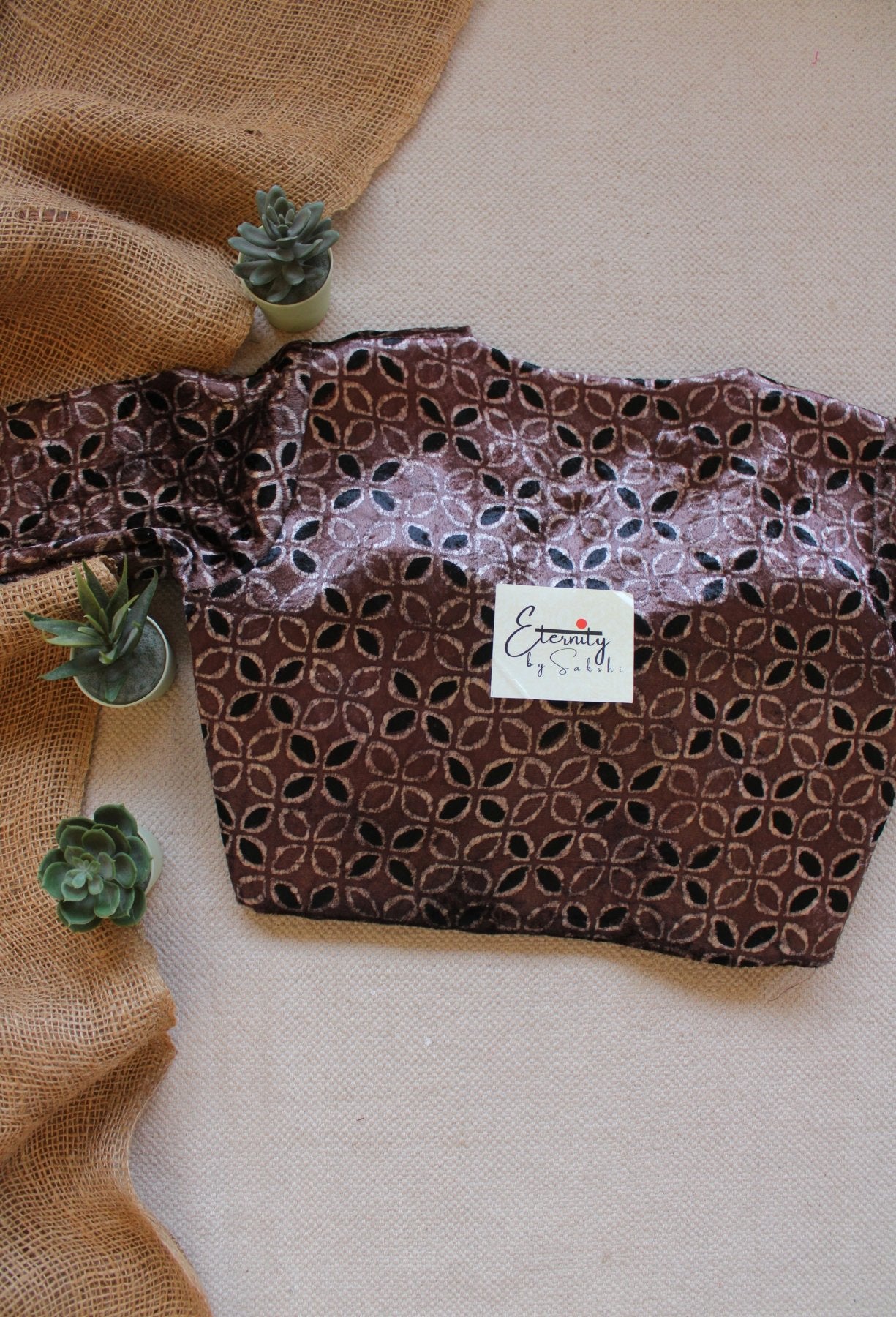 Mud Ajrakh Velvet Blouse - Eternity by Sakshi