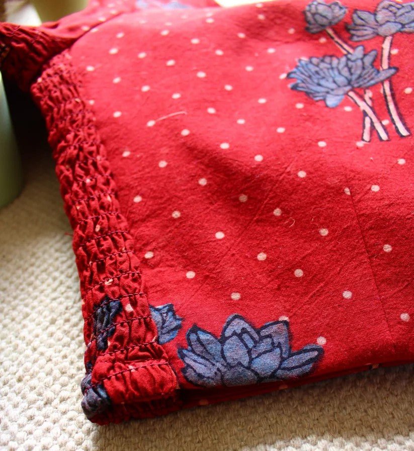Vanilla + Raspberry (Ajrakh Stretchable) (Combo Blouse) - Eternity by Sakshi