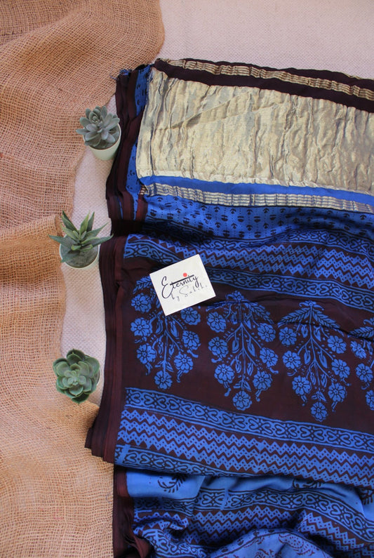 Indigo Bagh Modal Saree - Eternity by Sakshi