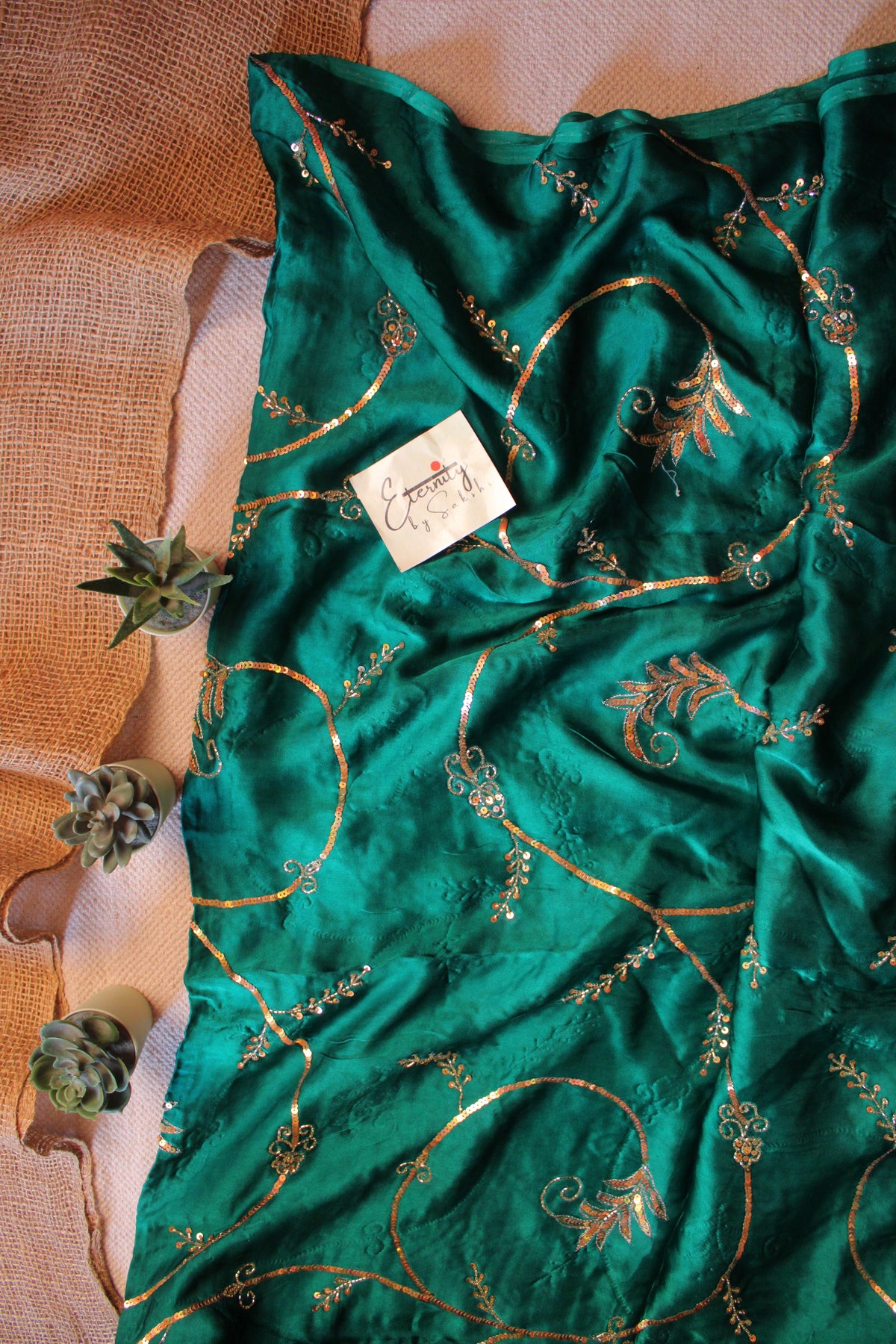 Green Saundarya Modal Silk Handwork Saree