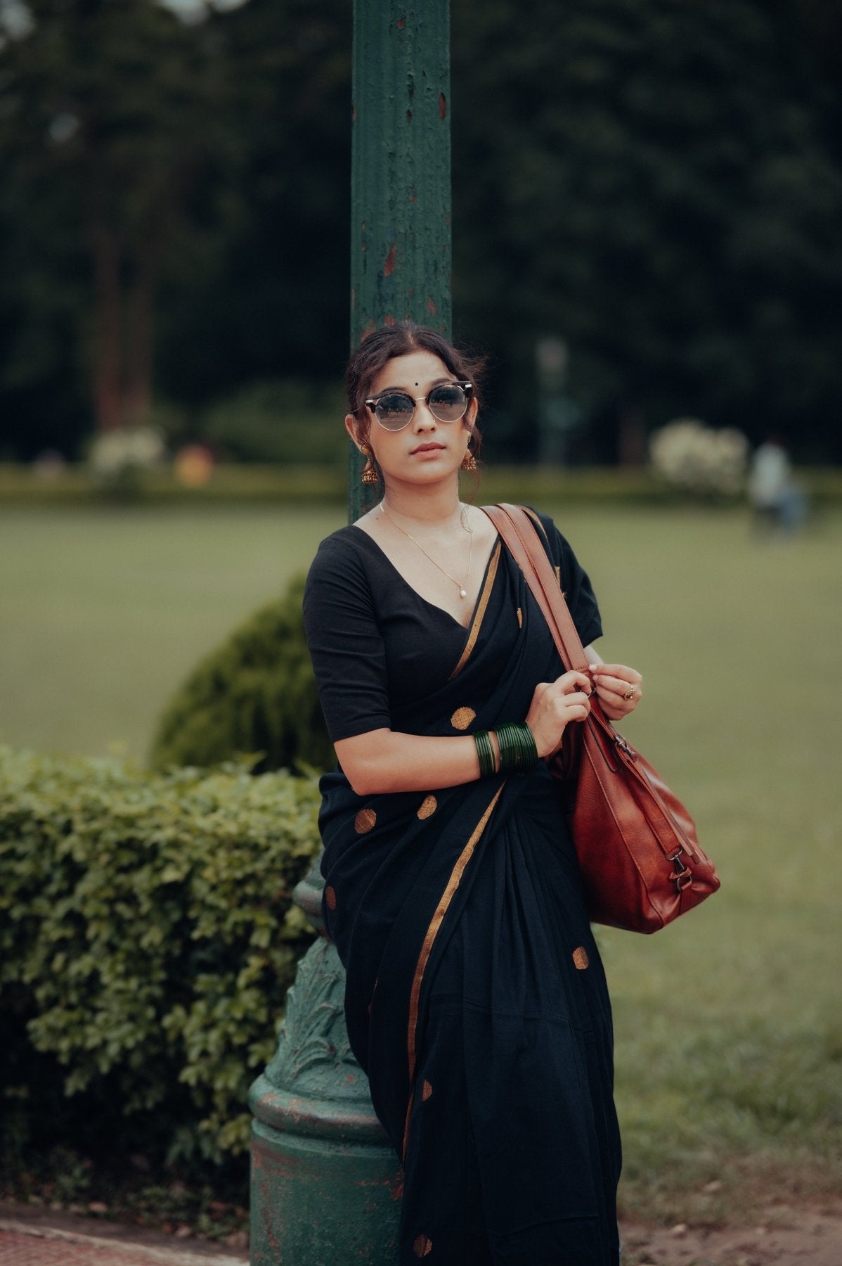 Black Polka Saree - Eternity by Sakshi