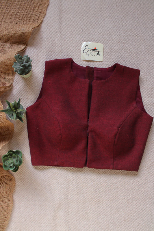 Maroon Double Zip Mood Blouse - Eternity by Sakshi