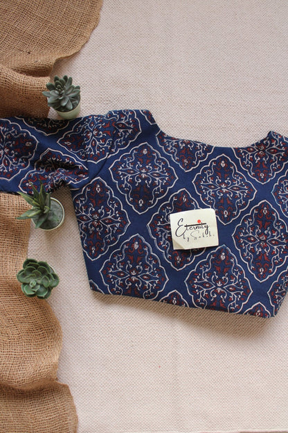 Ajrakh – Indigo Story Blouse - Eternity by Sakshi