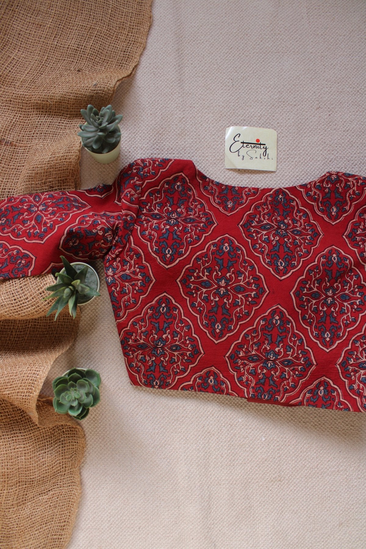 Ajrakh - Charm Red Blouse - Eternity by Sakshi