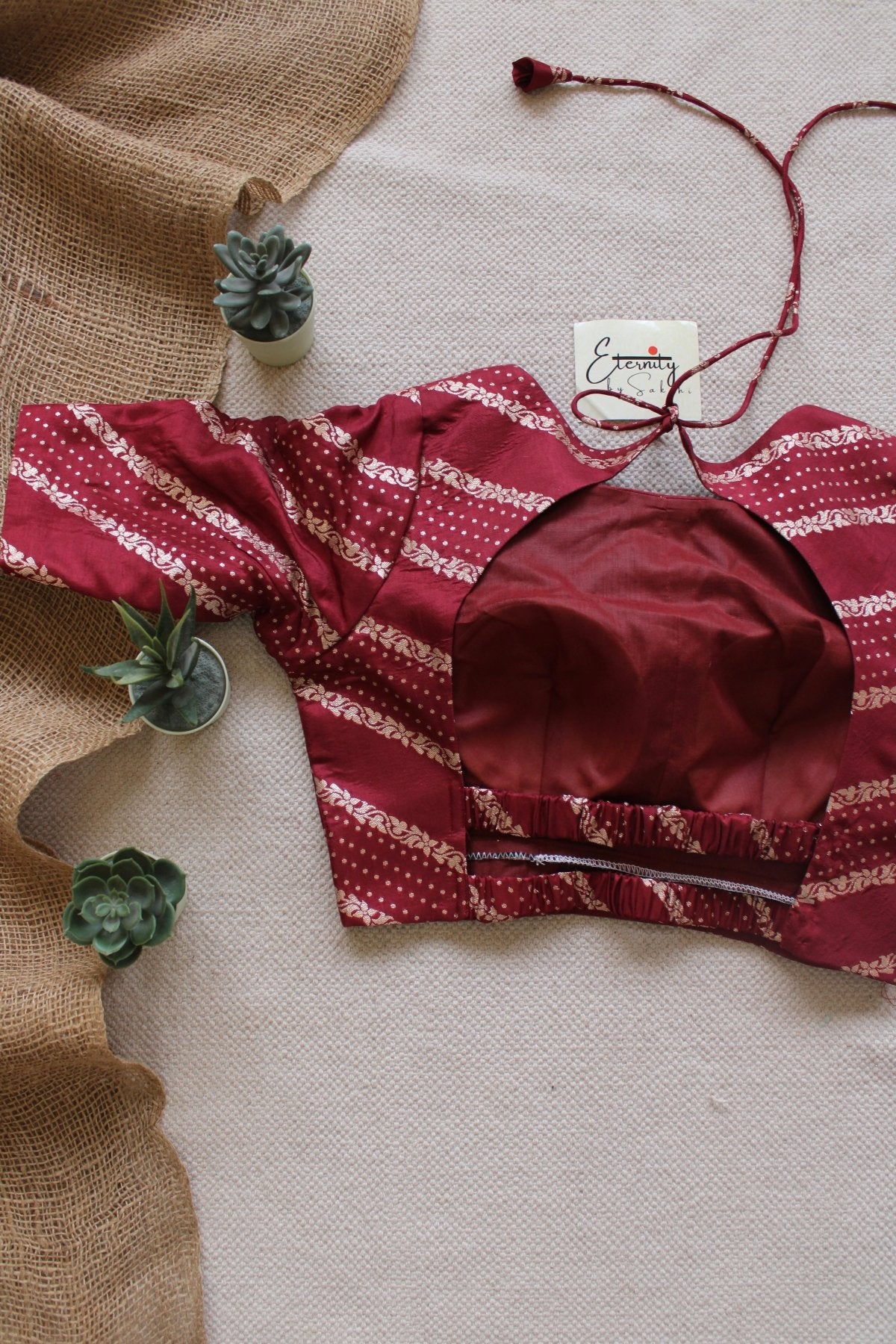 Maroon Elastic Blouse - Eternity by Sakshi