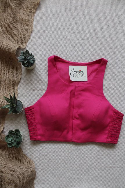 Gulmohar Pink Stretchable Blouse - Eternity by Sakshi