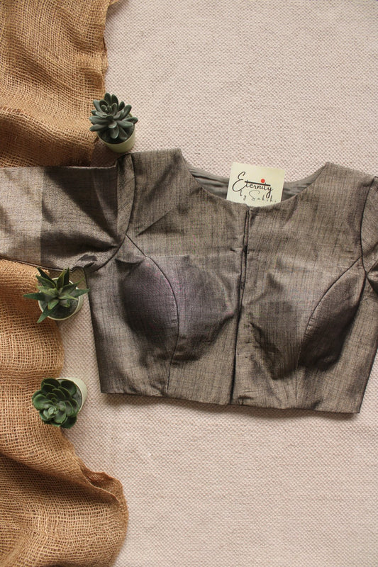 Greyish Metallic Tissue Blouse - Eternity by Sakshi