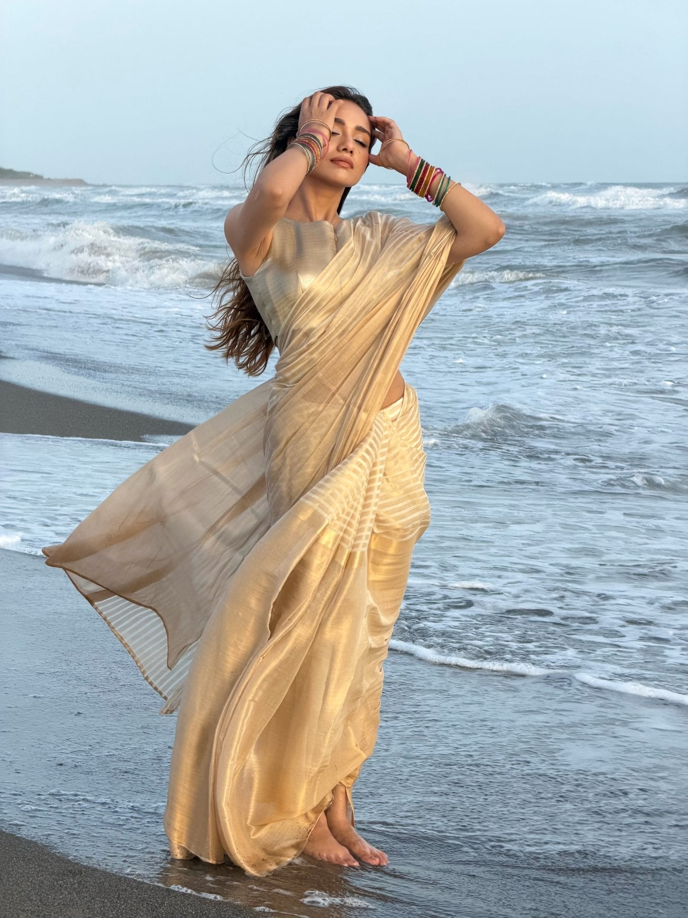 Gold Namasya Onam Saree - Eternity by Sakshi