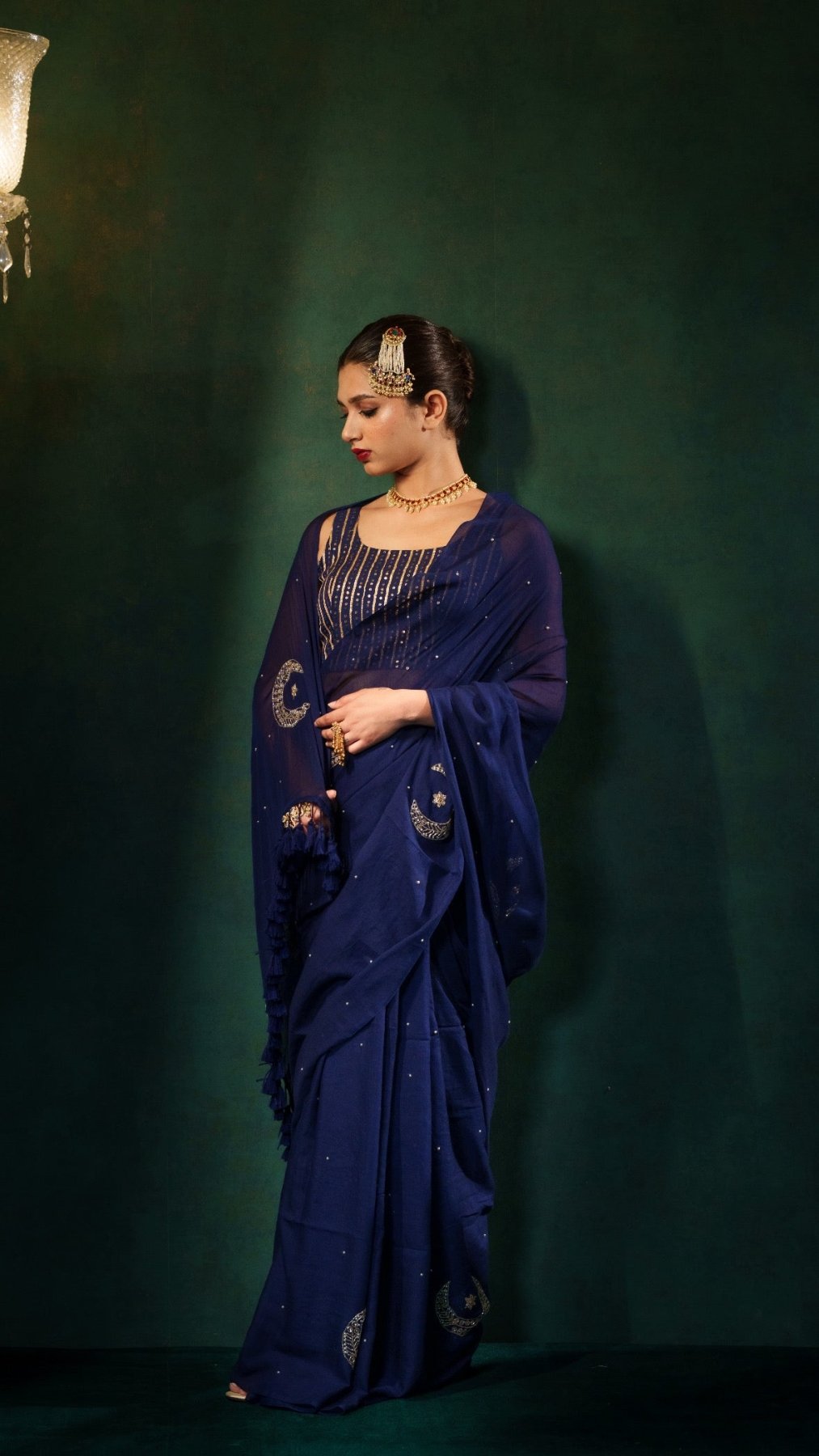 Midnight Chand Tara Handwork Saree - Eternity by Sakshi
