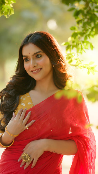 RED TARA SAREE