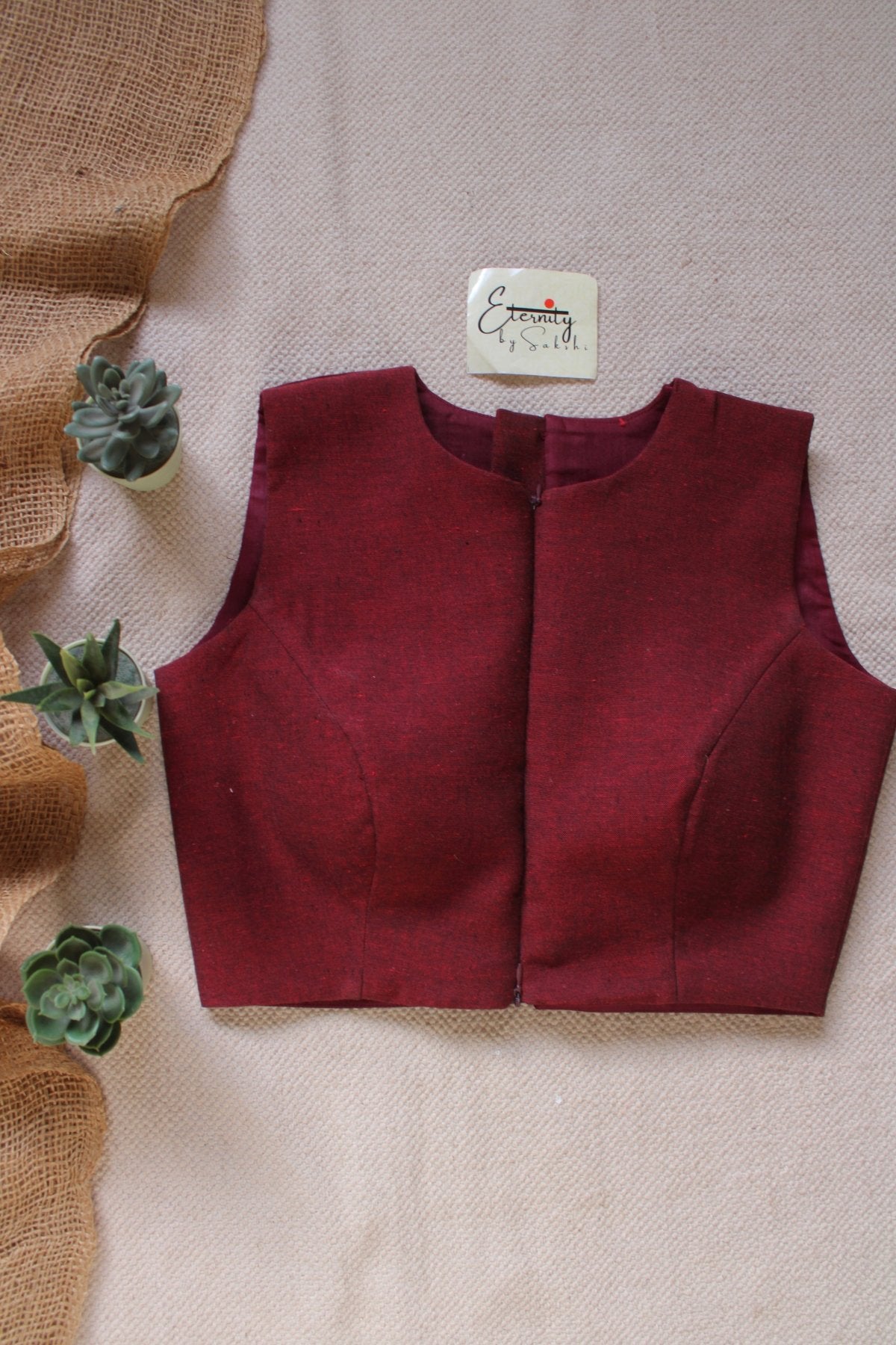 Maroon Double Zip Mood Blouse - Eternity by Sakshi