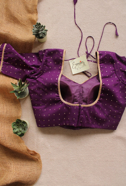 Sunehri Purple Patch Blouse - Eternity by Sakshi