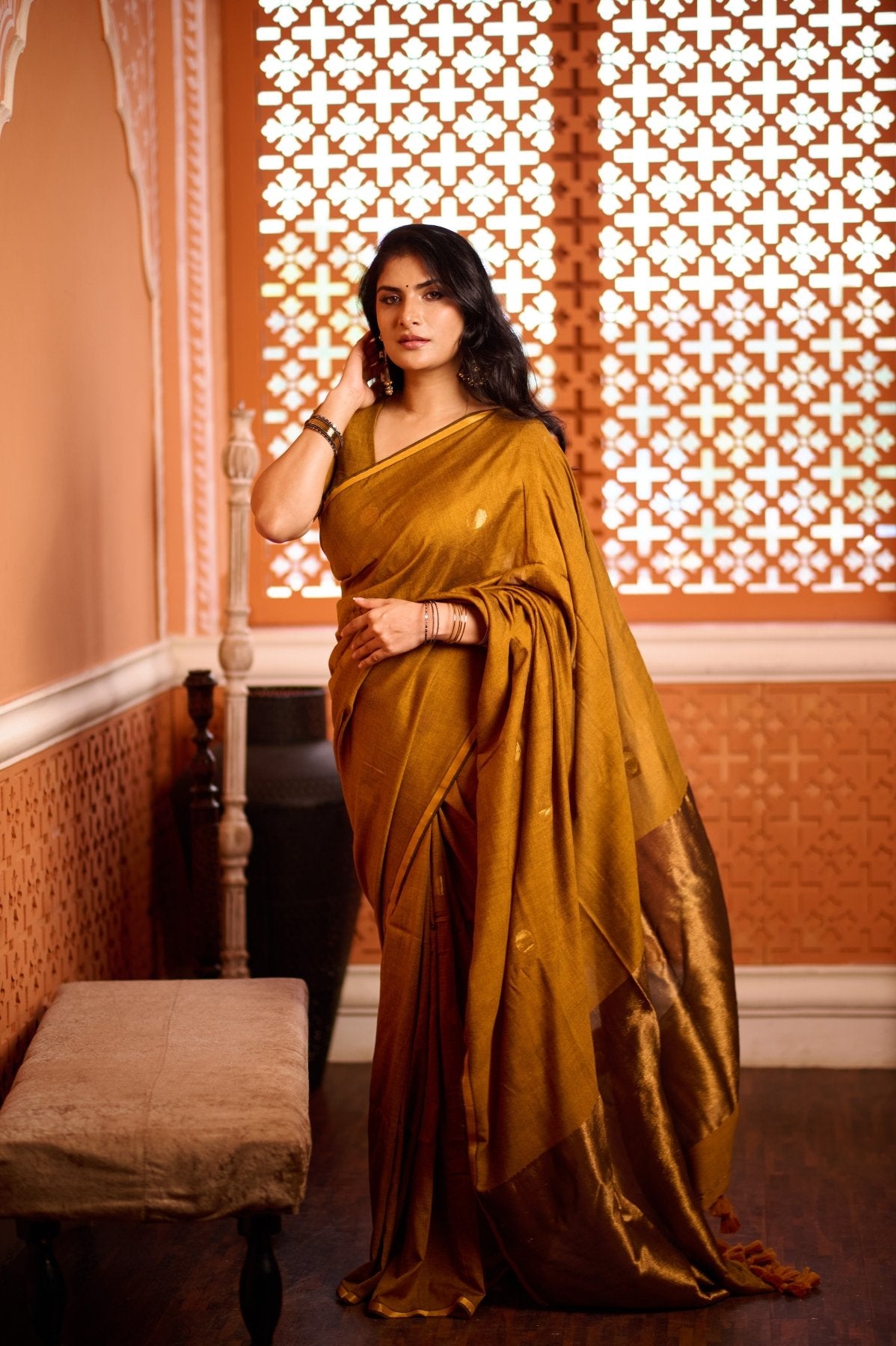 Yellow Polka Saree - Eternity by Sakshi