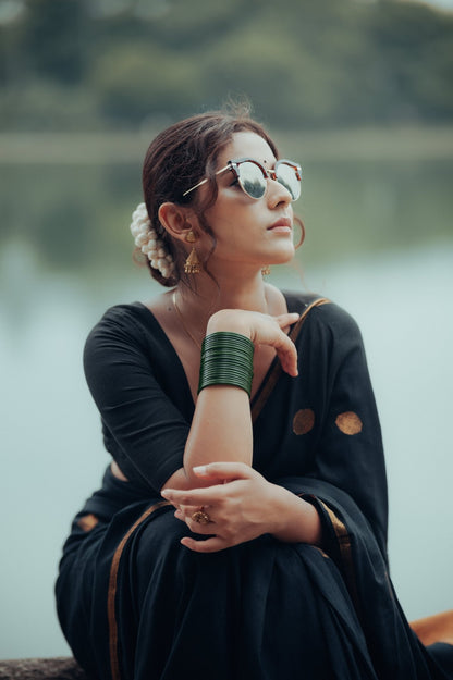 Black Polka Saree - Eternity by Sakshi