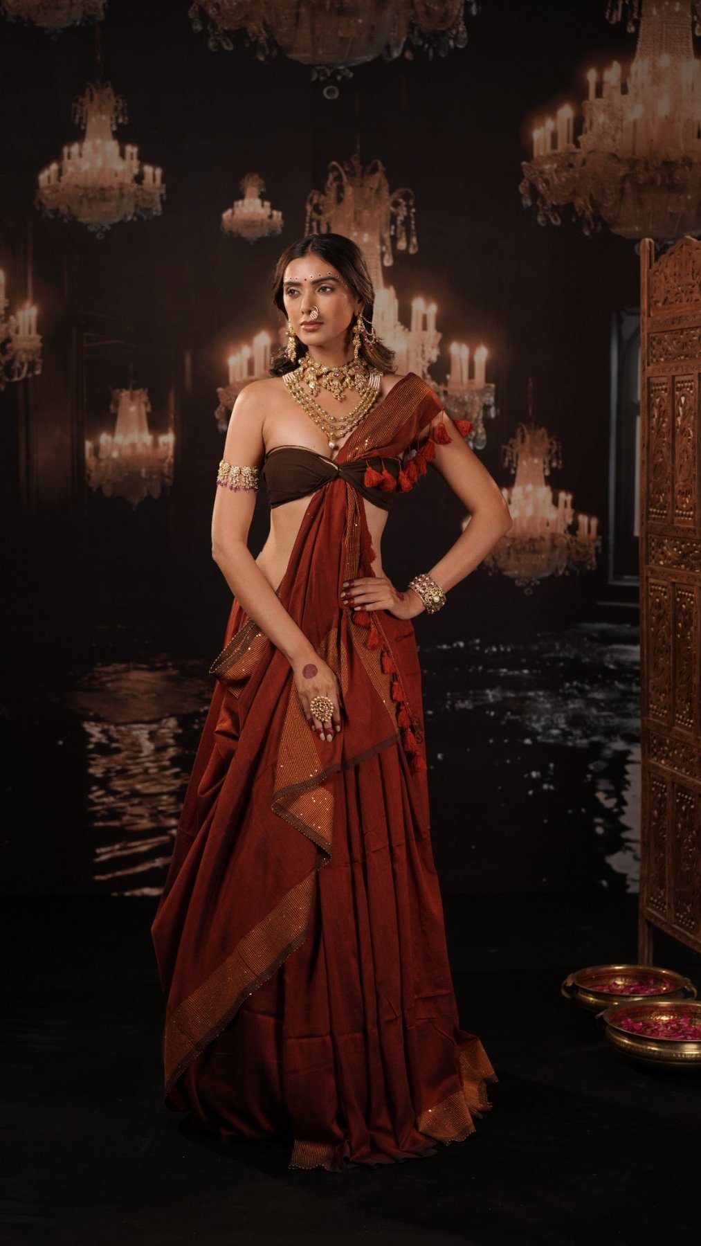Rust Orange Shakti saree - Eternity by Sakshi
