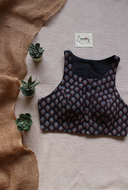 Gulmohar Kohl Ajrakh Blouse - Eternity by Sakshi
