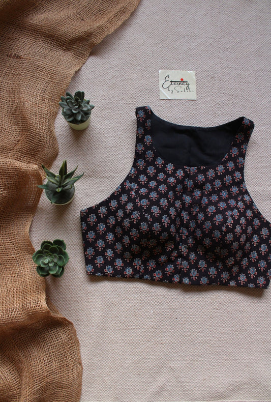 Gulmohar Kohl Ajrakh Blouse - Eternity by Sakshi