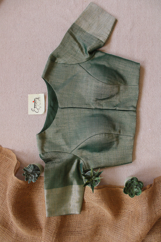 Green Metallic Tissue Blouse