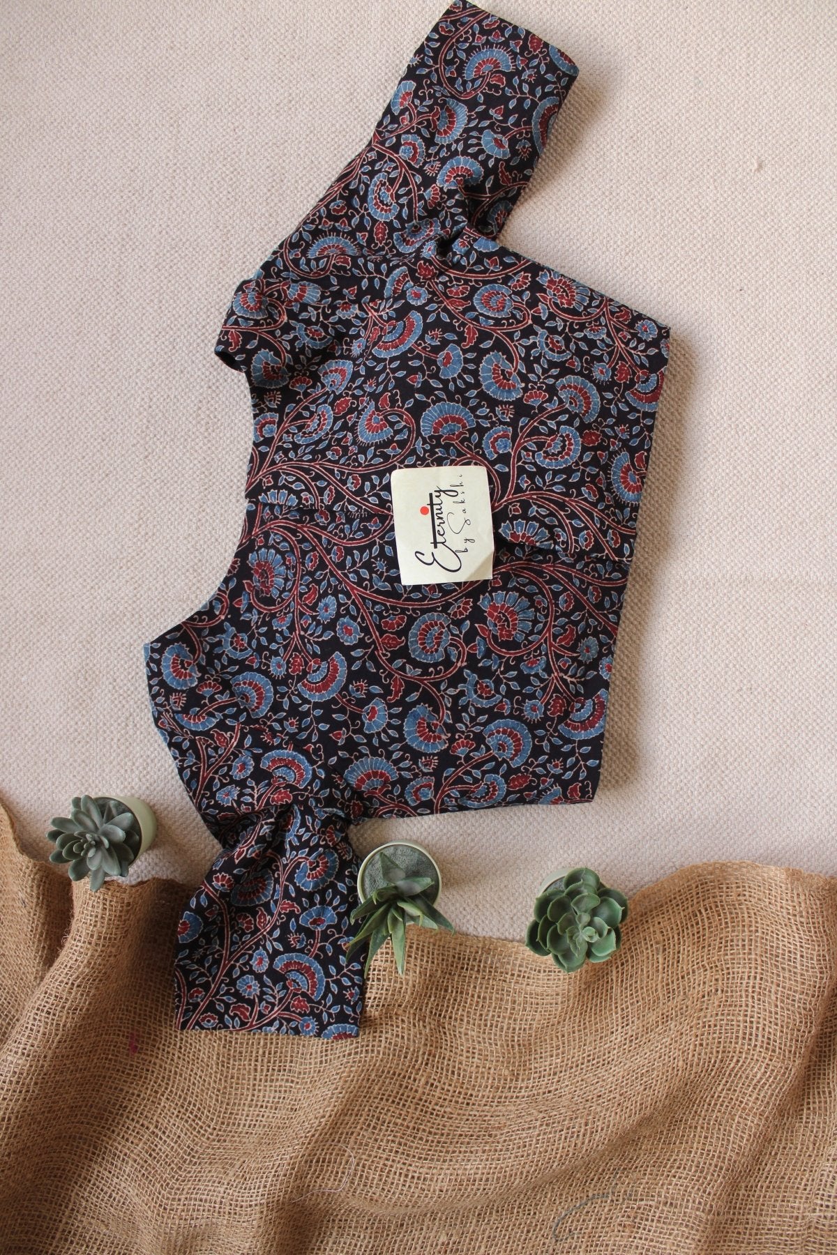 Ajrakh Black – Indigo Vine Blouse - Eternity by Sakshi