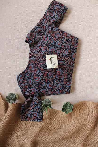Ajrakh Black – Indigo Vine Blouse - Eternity by Sakshi