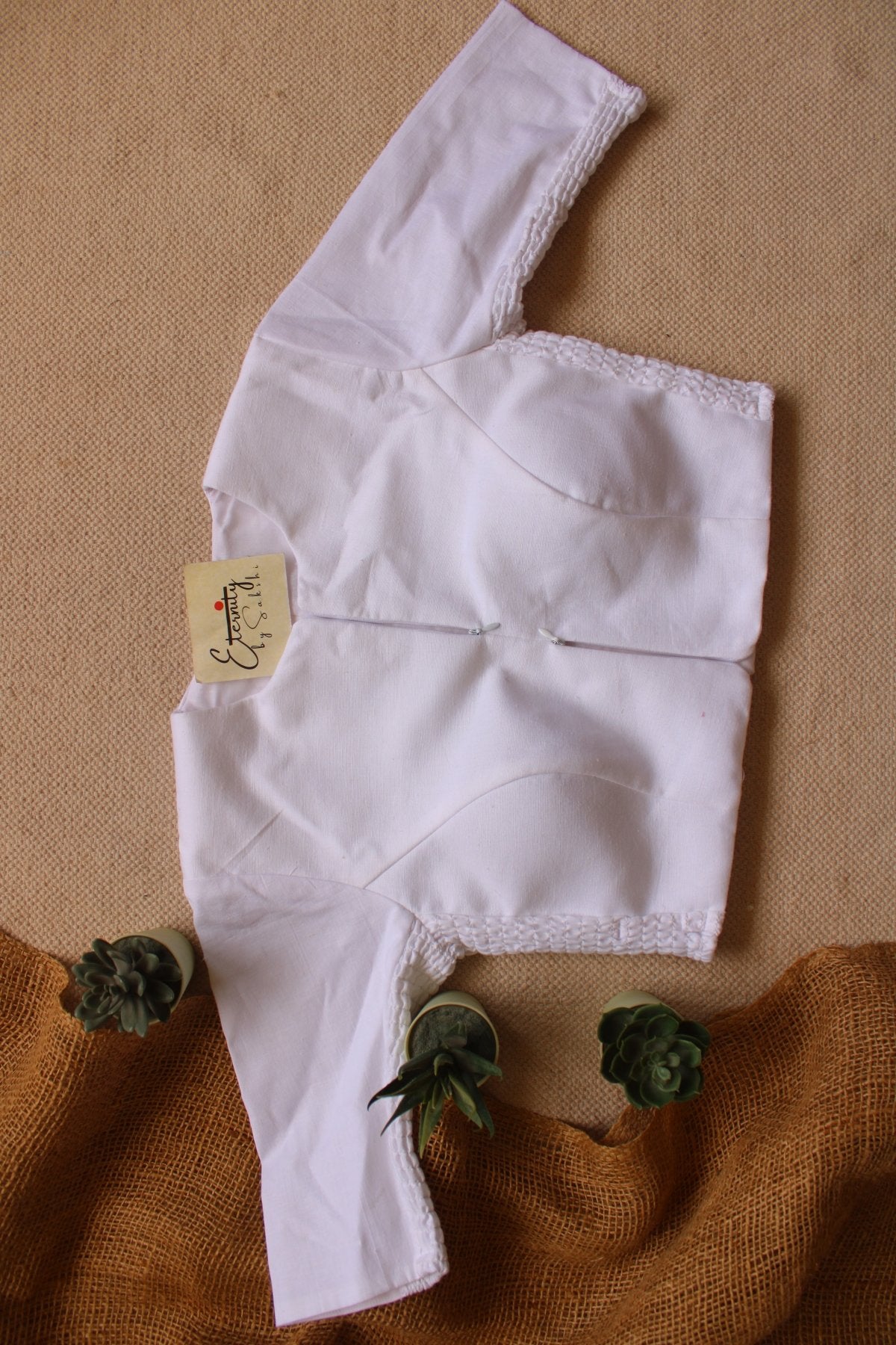 White Double Zip Mood With Sleeves Stretchable Blouse - Eternity by Sakshi