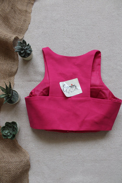Gulmohar Pink Stretchable Blouse - Eternity by Sakshi