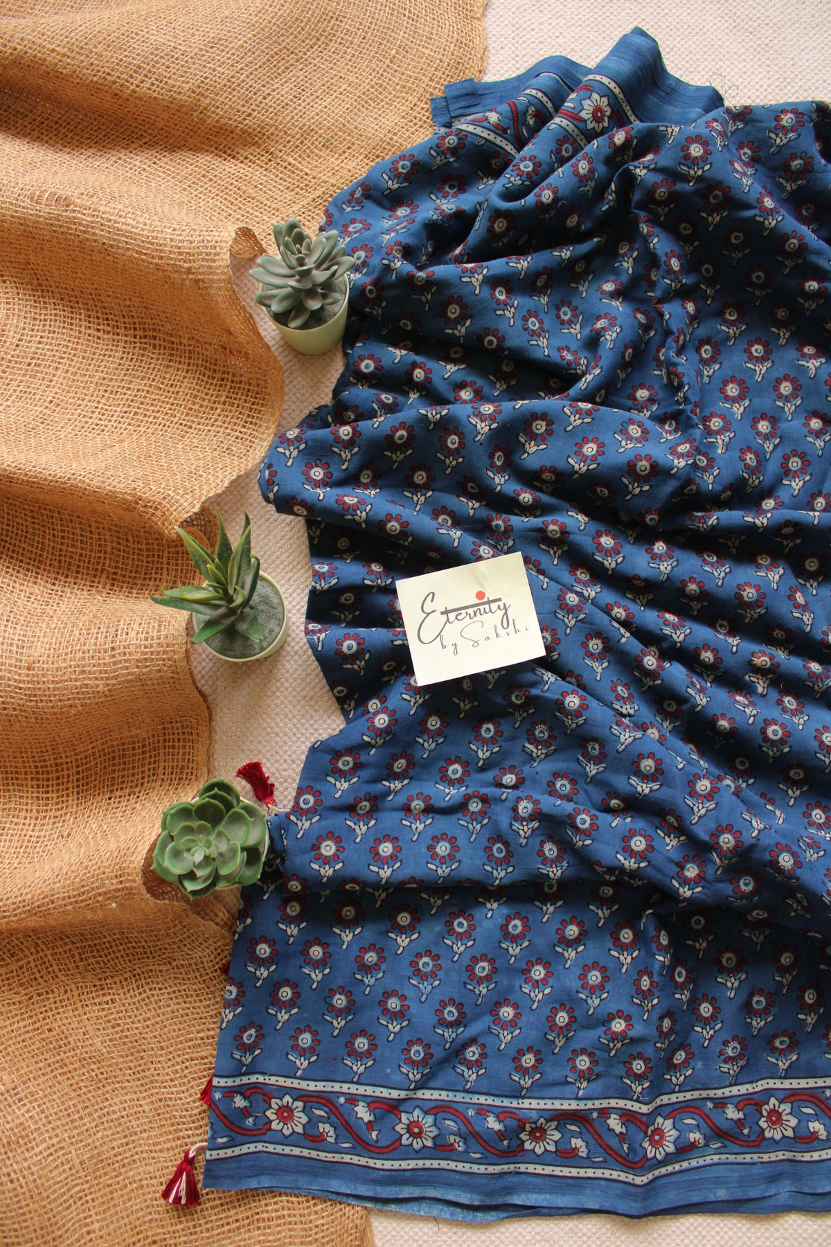 Indigo Rajneel Ajrakh Saree