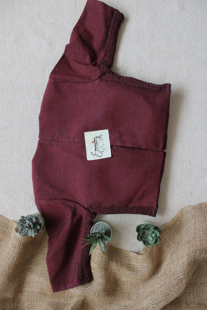 Maroon Double Zip Mood With Sleeves Stretchable Blouse - Eternity by Sakshi