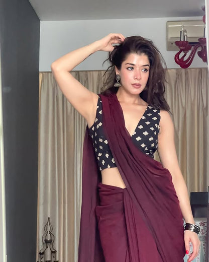 MAROON BREEZY SAREE