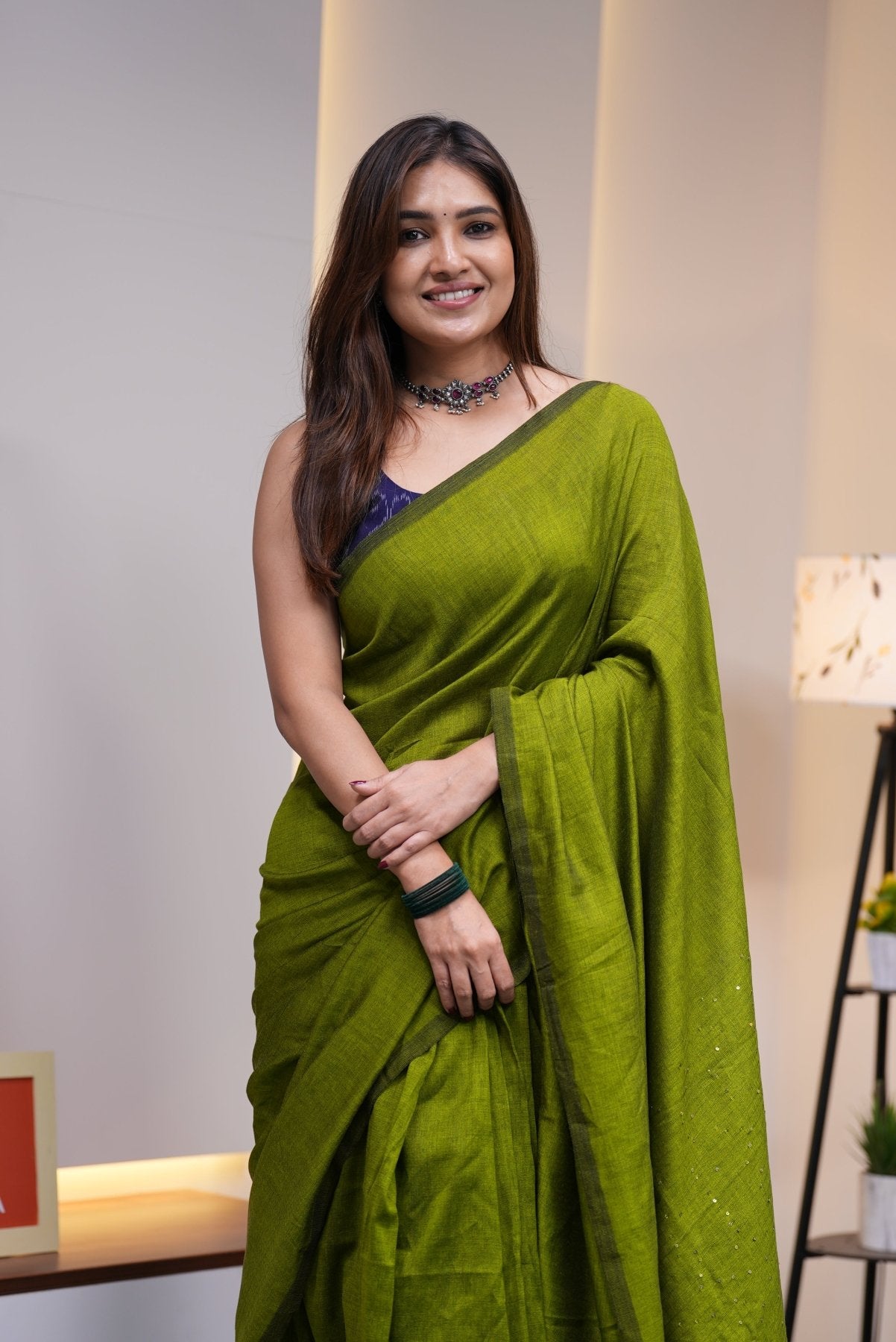 Green Rozana Saree - Eternity by Sakshi