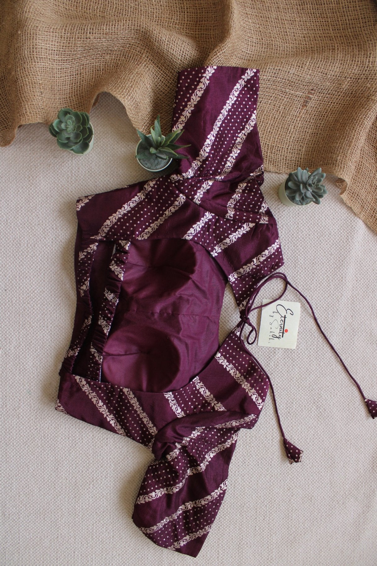 Brownish Maroon Elastic Blouse - Eternity by Sakshi