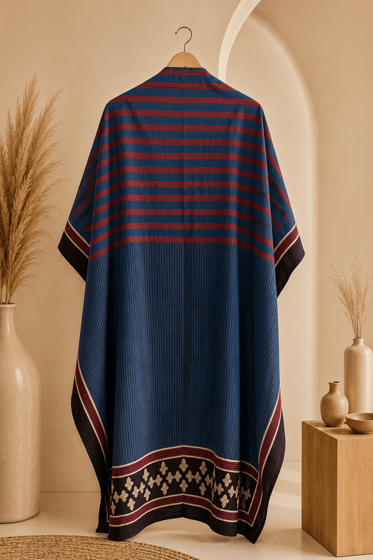 Kaftan Fabric Indigo Stripes - Eternity by Sakshi