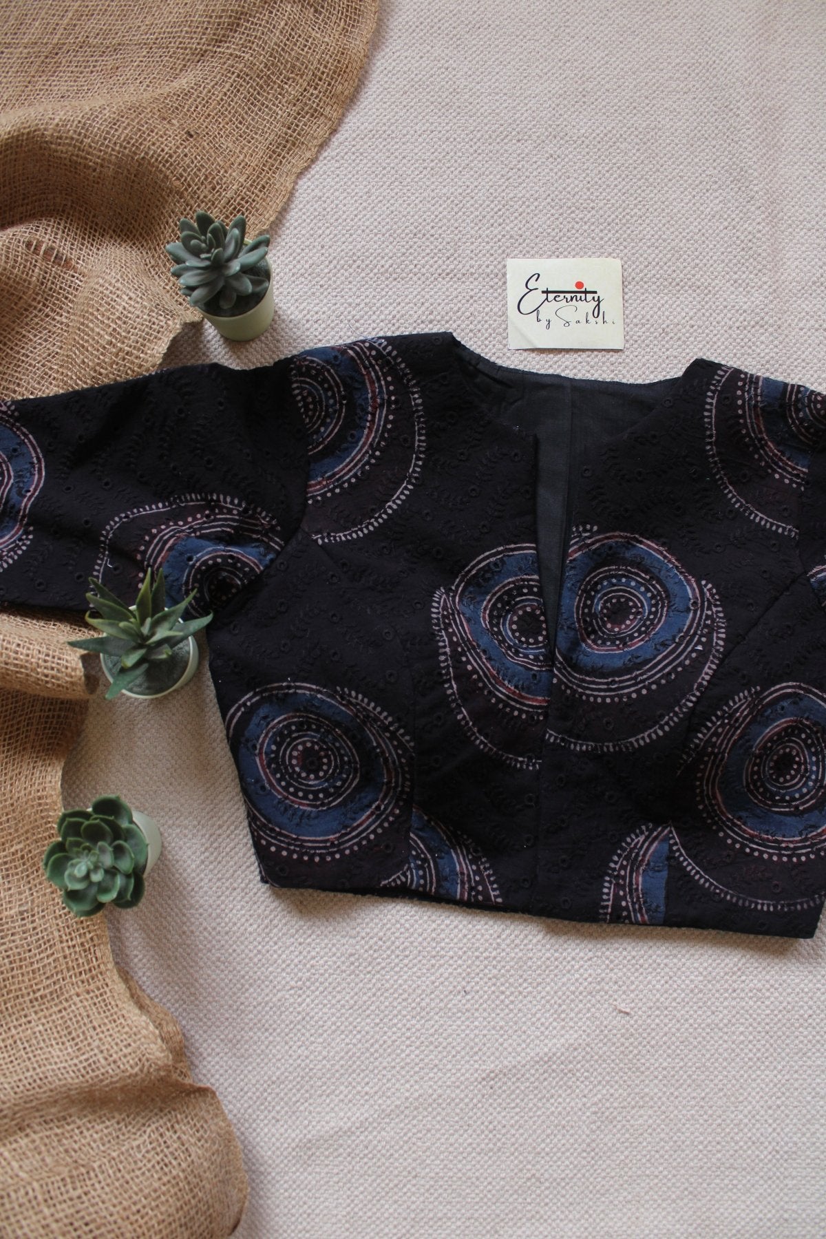 Ajrakh Hakoba – Black Essence Blouse - Eternity by Sakshi