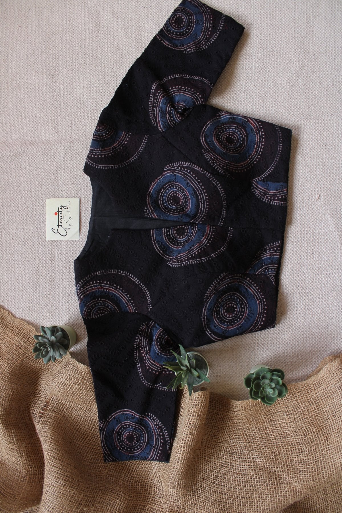 Ajrakh Hakoba – Black Essence Blouse - Eternity by Sakshi