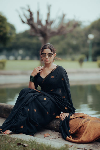 Black Polka Saree - Eternity by Sakshi