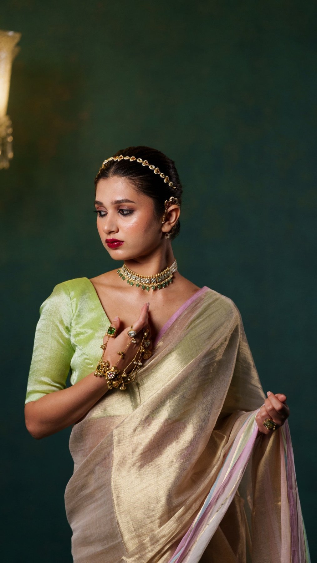 Pastel Whisper Tissue Saree- Onam - Eternity by Sakshi