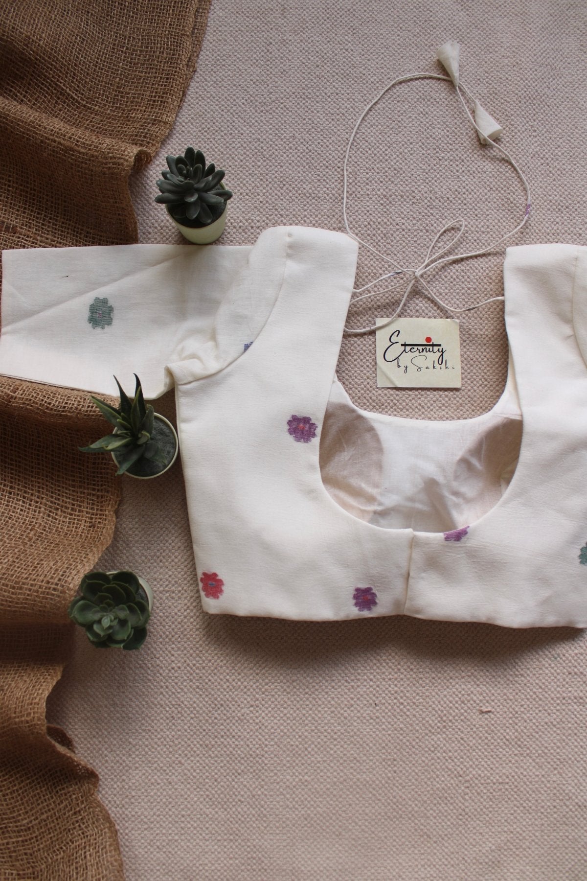 White Flower Blouse - Eternity by Sakshi